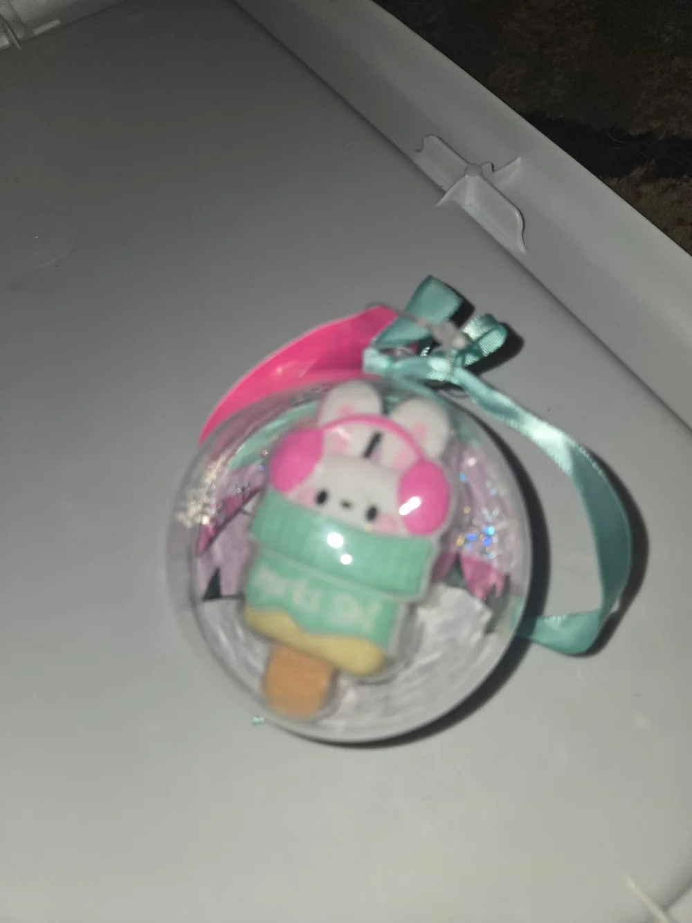 Kids Cute Bunny Popsicle Ornament - Pink & Mint